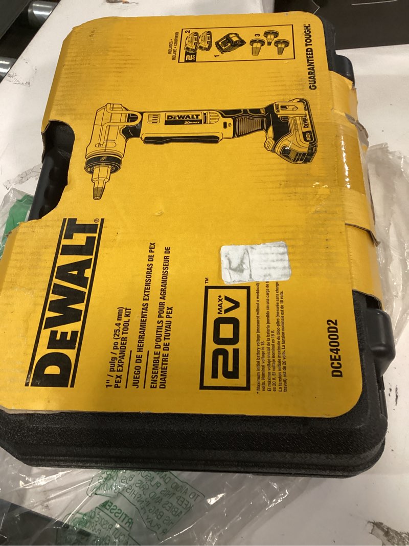 Condition photo showing New/Like New for DEWALT 20V MAX* PEX Expander Tool Kit, 1-Inch (DCE400D2)