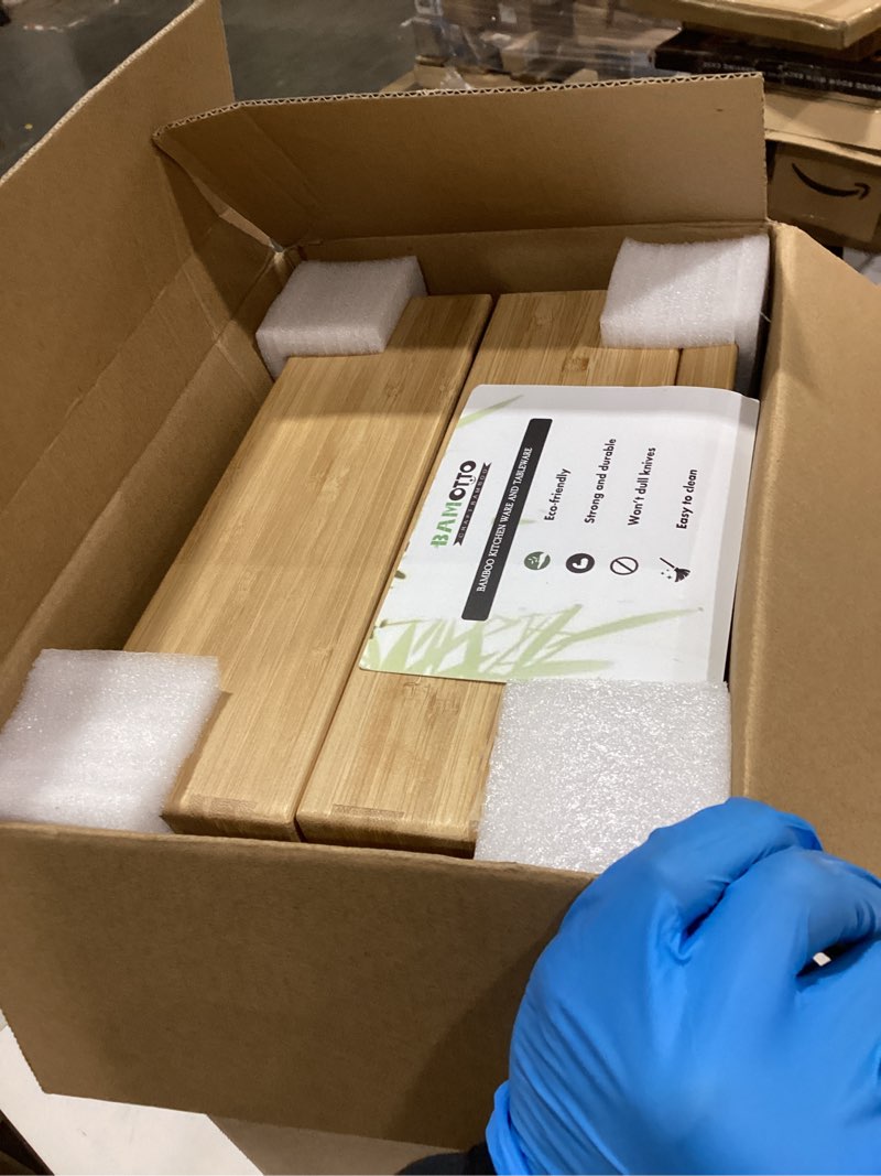 Condition photo showing Good Condition for Stack Bamboo Drawer Organizer Set of 5, Kitchen Utensil, Flatware&Silverware Organizer-Wood Laminated Stackable for Kitchen, Bedroom, 13.4''x4.5''*2+10.2''x3.3''*2+10.2''x6.7''*1 Bamboo (5 Piece Set) 19.2" L x 13.3" W x 2.2" H