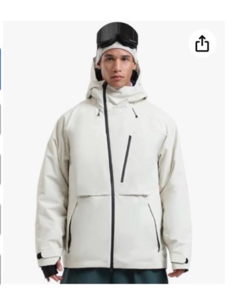 GSOU SNOW Mens Ski Jacket Baggy Snowboard Jacket Womens Insulated Snow Jacket Waterproof Windproof L