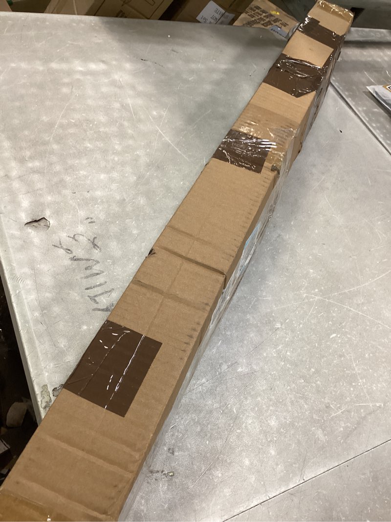 Condition photo showing As Is for Tension Curtain Rod 51-166 Inch(4.25-13.83Ft), Extra Long Outdoor Curtain Rod for Patio Window, No-D