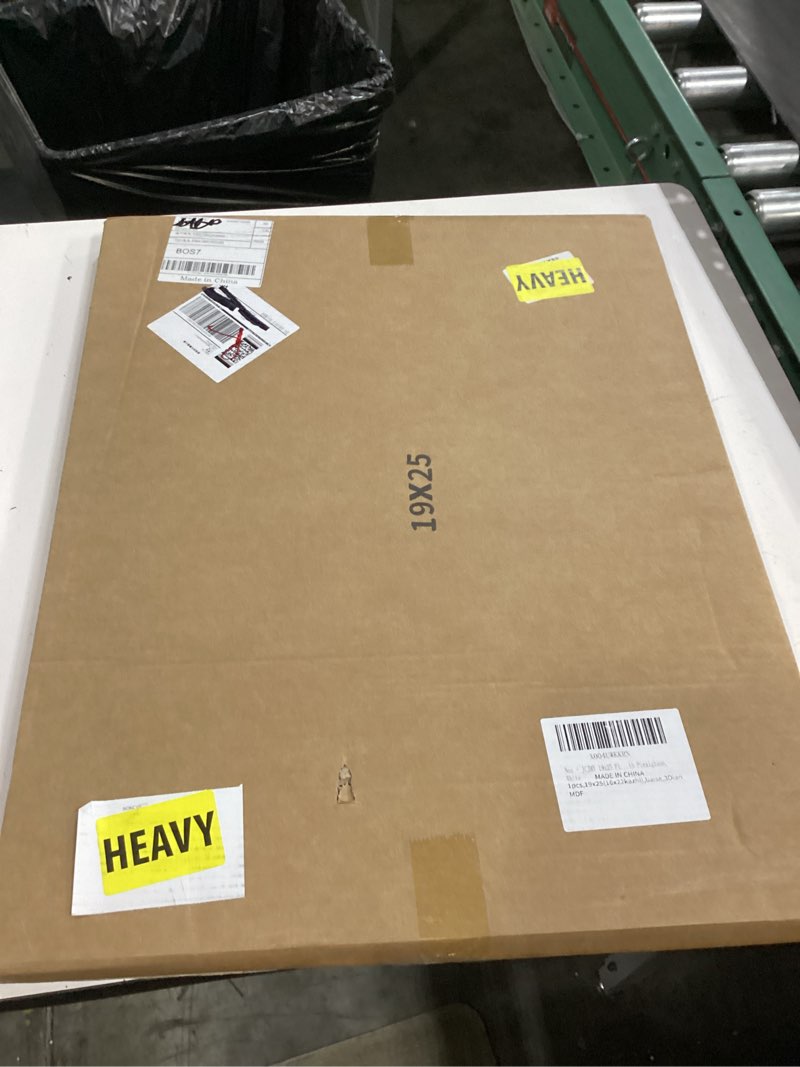 Condition photo showing New/Like New for 19x25 picture frame with 16x22 mat, display photo 16x22 with mat or 19 x 25 without mat, wall hanging large 19 by 25 poster frame with plexiglass, white white 19x25 inch