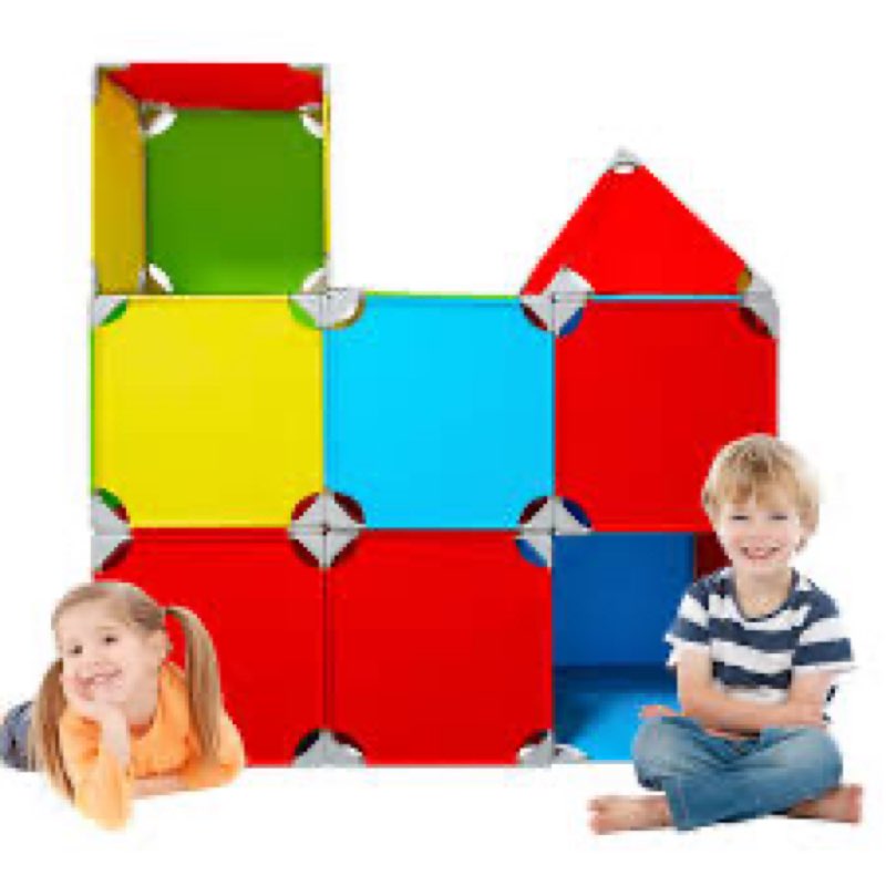 MageForts Magnetic Fort Building Panels - Giant Magnet Tiles Fort Building Kits for Kids,Colorful Li