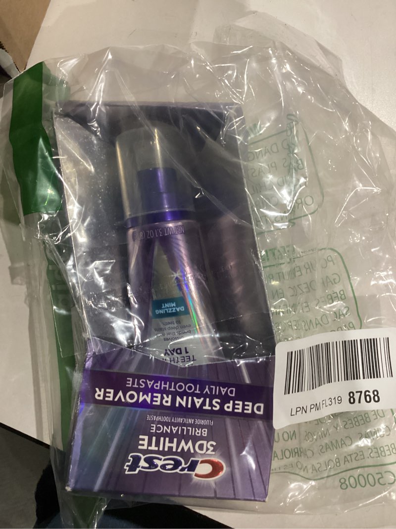 Condition photo showing Good Condition for Crest 3DWhite Brilliance Deep Stain Remover Dazzling Mint Toothpaste - 3.1oz