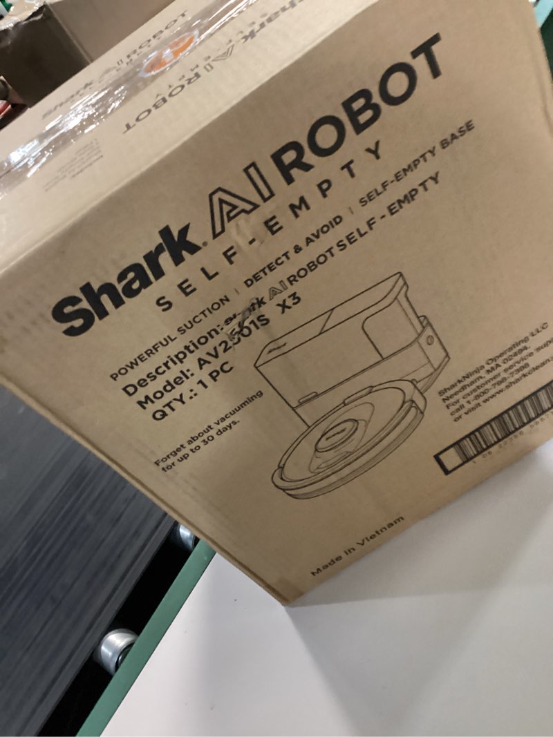 Condition photo showing New/Like New for shark av2501s ai ultra robot vacuum, with matrix clean, home mapping, 30-day capacity hepa bagless self empty base, perfect for pet hair, wifi, dark grey matrix clean auto empty (30 days)