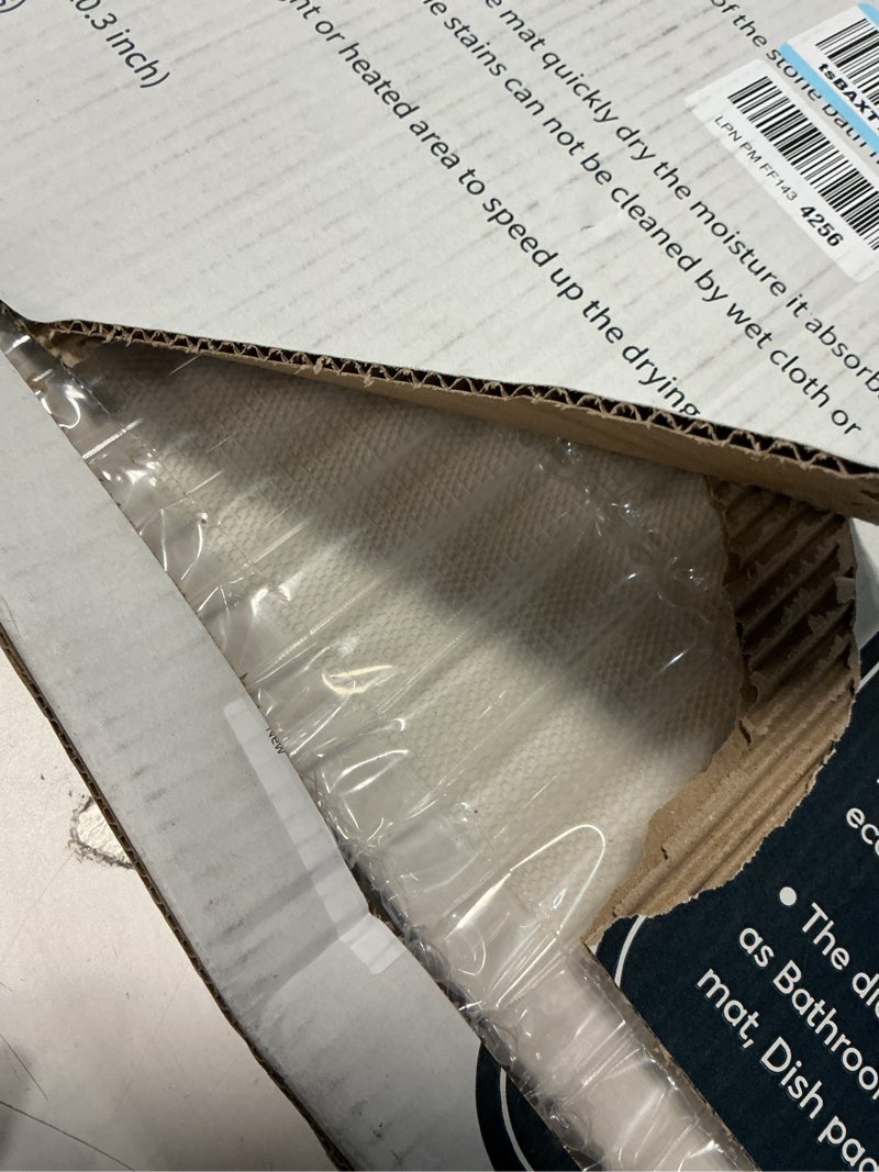 Condition photo showing New/Like New for Stone Bath Mat Diatomaceous Earth Shower Mat Non-Slip Super Absorbent Diatomite Stone Mats for Bathroom Floor/Ktichen Cuonter Quick-Drying Easy to Clean (24''*16''White)