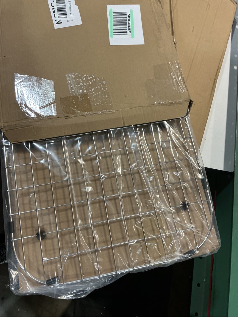 Condition photo showing New/Like New for serene valley sink protector grid 26-1/16" x 14-1/16", centered drain with corner radius 3-1/2", 304 stainless steel material nlw2614c