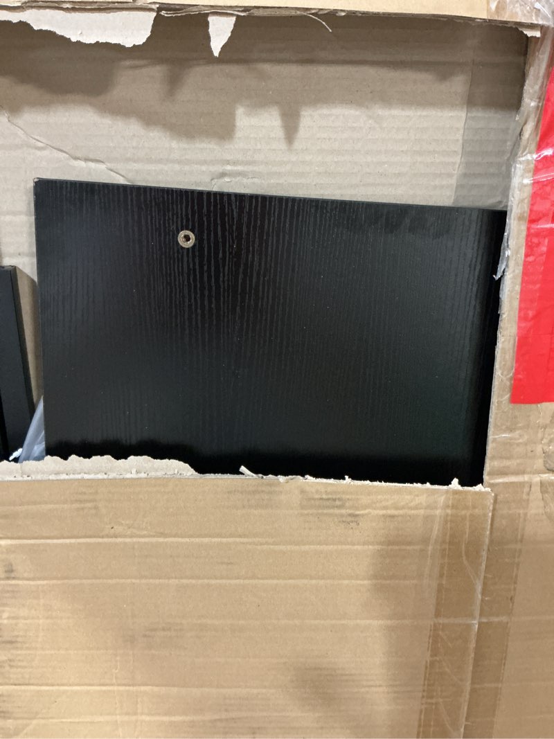 Condition photo showing As Is for dumos 44 in computer desk for home office, modern study work table simple style for bedroom, writing desks with x-shaped reinforcement, black