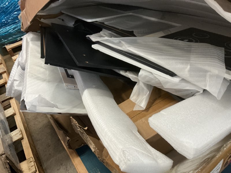 Condition photo showing As Is for ROBUD Wooden Play Kitchen Set for Kids and Toddlers with Coffee Machine, Ice Maker, Microwave, Oven, Large Cabinet, 12 Accessories, Gift for 3+, Black