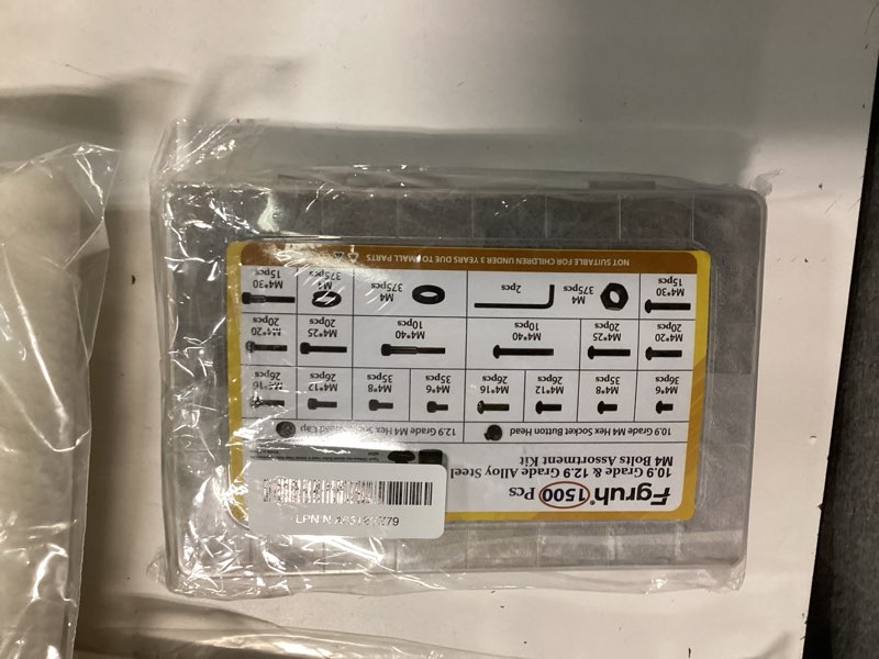 Condition photo showing New/Like New for 1500PCS M4 Screws with Nuts Assortment Kit, M4x6/8/12/16/20/25/30/40 mm Hex Socket Button & Cap Head Bolts Nut and Washers Set, 12.9 & 10.9 Grade Black Zinc Plated for DIY, 3D Printer 1500PCS M4 Hex Socket Head & Button Head