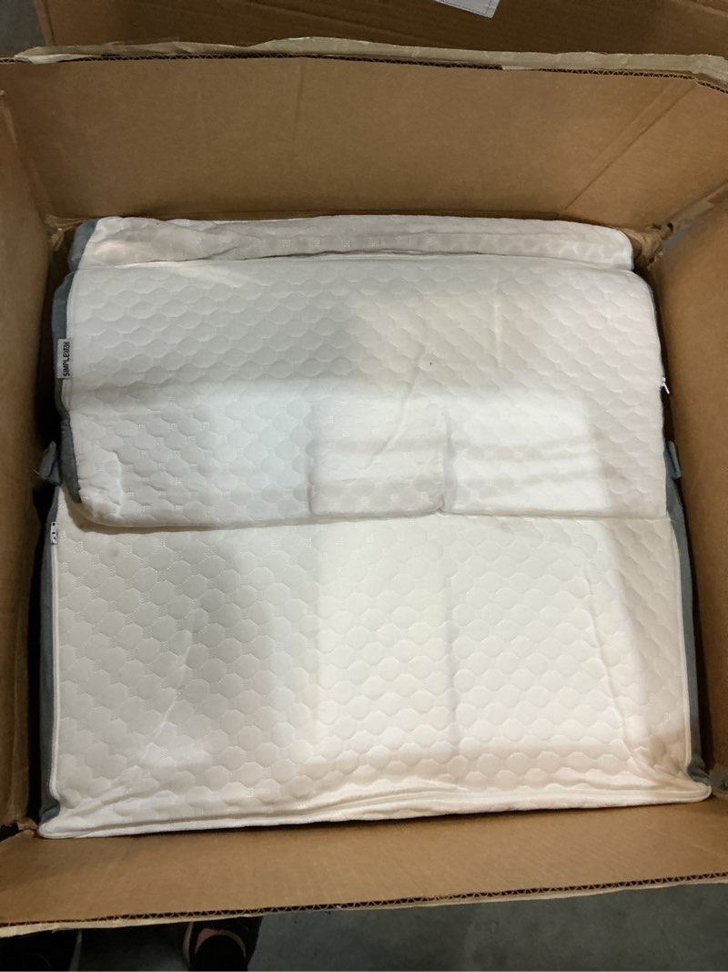 Condition photo showing As Is for 6PCS Orthopedic Bed Wedge Pillow Set with Whole Memory Foam Waist Pillow, Bed Wedge Pillows for Sleeping/Back Pain Relief, Adjustable Leg Elevation Pillows for After Surgery, Swelling, Circulation