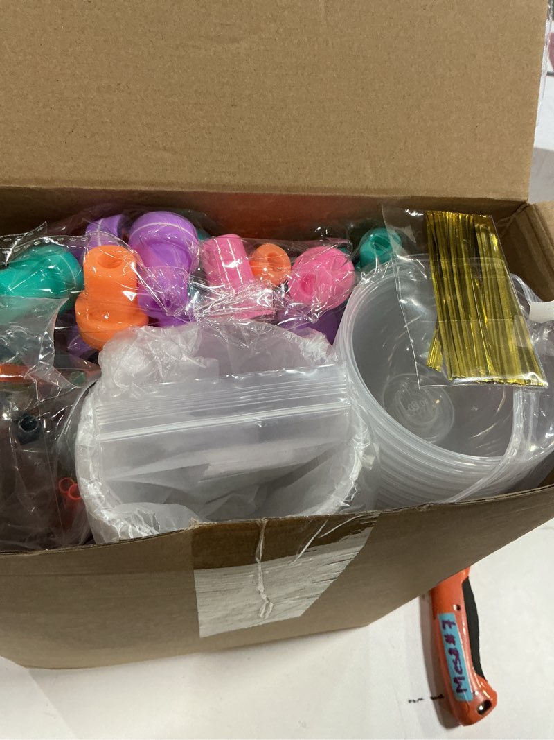 Condition photo showing New/Like New for Qilery 267 Pcs Dinosaur Party Favors Bags Birthday Includes Plastic Cup with Lid Straw Keychain Bracelet Ring Stamper Stickers Tag for Party Favors Piñata Filling 267 Dinosaur