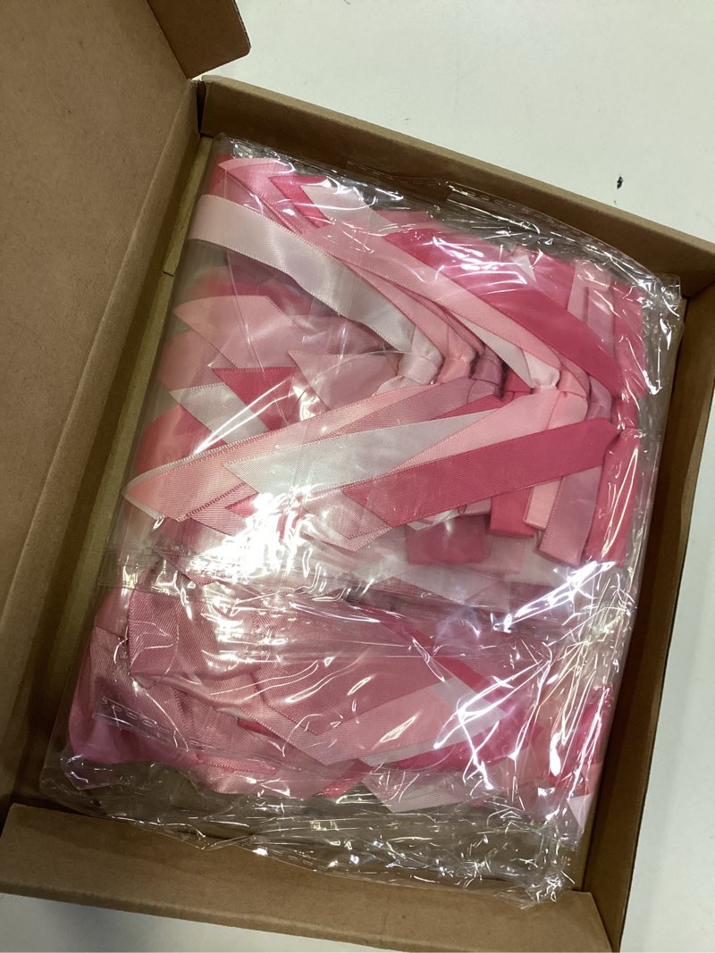 Condition photo showing New/Like New for TaoBary 4th of July Bows Party Decorations, 6. 6 ft Satin Ribbon Bow Hanging Garland Coquette Birthday Decorations for Bachelorette Baby Shower Wedding(Bright Pink,Mix Size) Bright Pink Mix Size