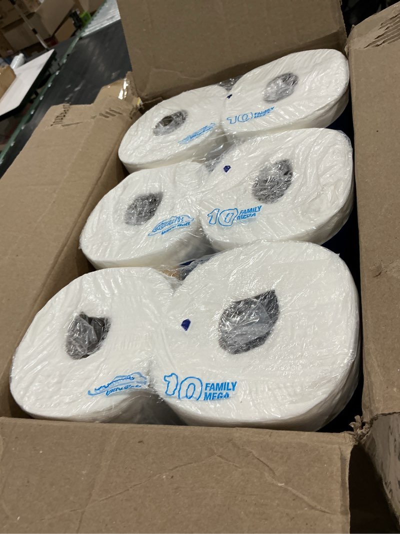 Condition photo showing New/Like New for charmin ultra soft ( 30 family mega rolls = 51regular) pack of 3