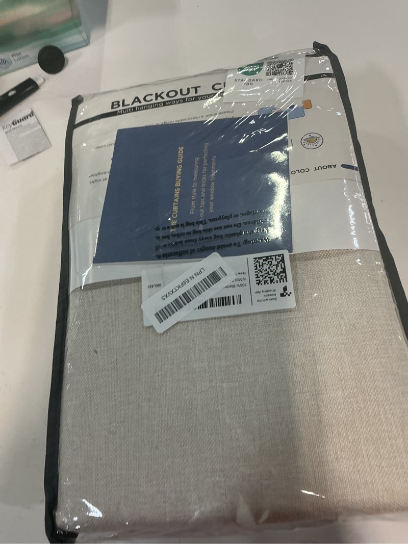 Condition photo showing New/Like New for 100% blackout shield blackout curtains for bedroom 84 inches long, back tab/rod pocket living room drapes, thermal insulated blackout curtains 2 panels set, 50" w x 84" l, cream cream 50"w x 84"l (pack of 2)