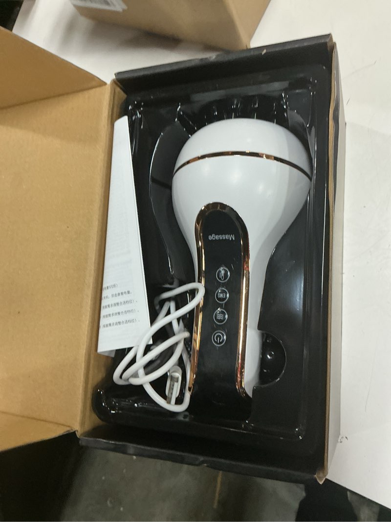 Condition photo showing As Is for 4-in-1 lymphatic drainage massager with heat, red light, microcurrent & vibration, handheld body massager for belly, legs, arms & back 20 levels