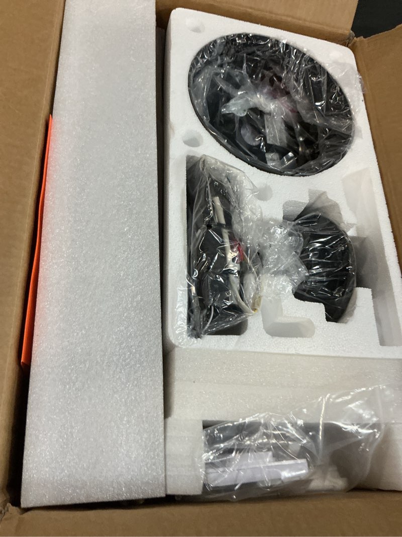 Condition photo showing New/Like New for Ceiling Fans with Lights and Remote Control, 42 Inch Solid Wood Blade, Low Profile Flush Mount, LED Dimmable DC Reversible Modern Ceiling Fans with APP Control for Bedrooms, Living Rooms, Patio, Black Black 42 Inches