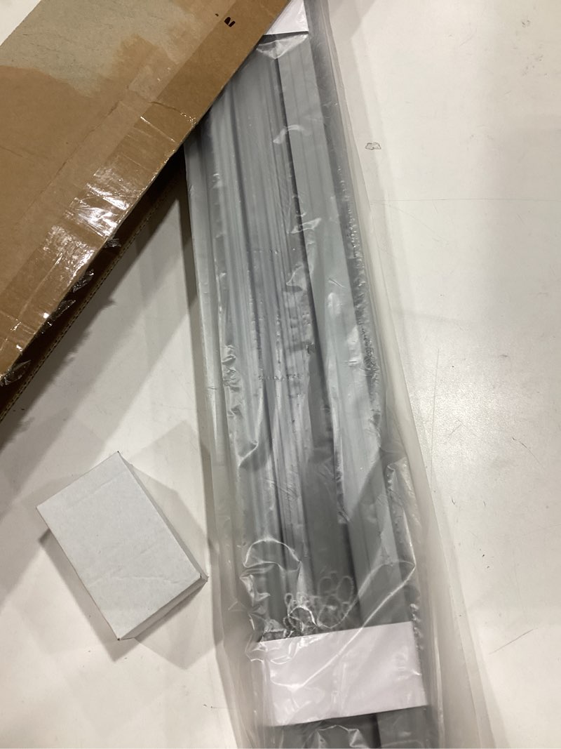 Condition photo showing Good Condition for LazBlinds 1" Vinyl Mini Blinds for Doors, Cordless French Door Blinds for Privacy, Light Filtering Privacy Horizontal Shades for Front Door Patio Sidelight Glass Door, 26" W x 72" H, Grey Grey 26"W x 72"H