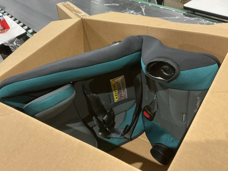 Condition photo showing Good Condition for safety 1st ellaris 3-in-1 convertible car seat, slim fit design, rear & forward-facing, 5-position headrest, 3-across fit, travel-friendly with machine-washable seat pad, peacock blue