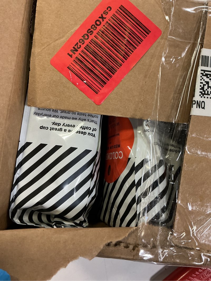 Condition photo showing New/Like New for UB 1/15/27 Amazon Fresh Colombia Whole Bean Coffee, Medium Roast, 12 Ounce (Pack of 3) Colombia, Medium Roast 12 Ounce (Pack of 3)