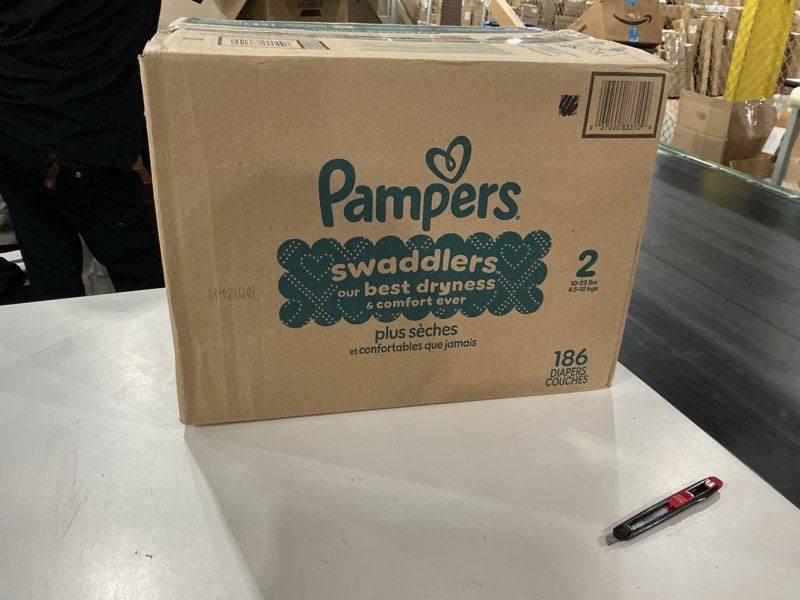 Condition photo showing New/Like New for Pampers Swaddlers Diapers Size 2  186 Count (Select for More Options)