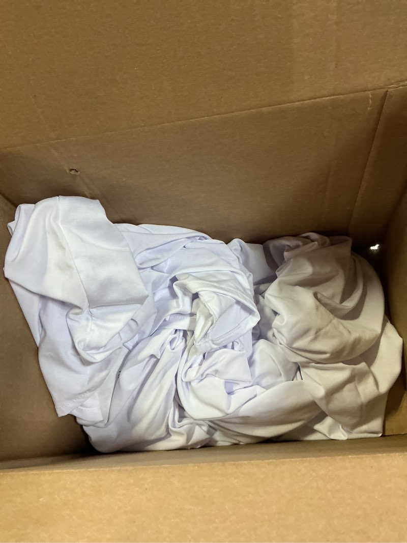 Condition photo showing As Is for Wedding Arch Covers Stretchy Backdrop Fabric Set of 3,Round Top Decoration Arch Spandex Balloon Backdrop Stand for Birthday Party Baby Shower Wedding 7.2FT,6.6FT,6FT White