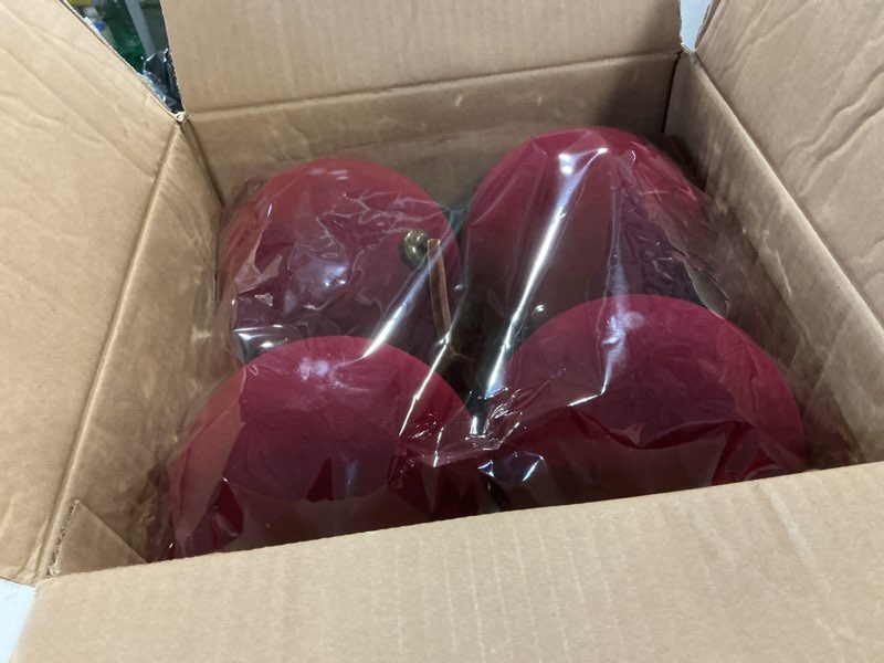 Condition photo showing New/Like New for 4 Pcs Large Velvet Christmas Balls 6 Inch Christmas Tree Decorations Xmas Ornaments Balls for Family Holiday Wedding Party Xmas Tree Hanging Decoration 4
