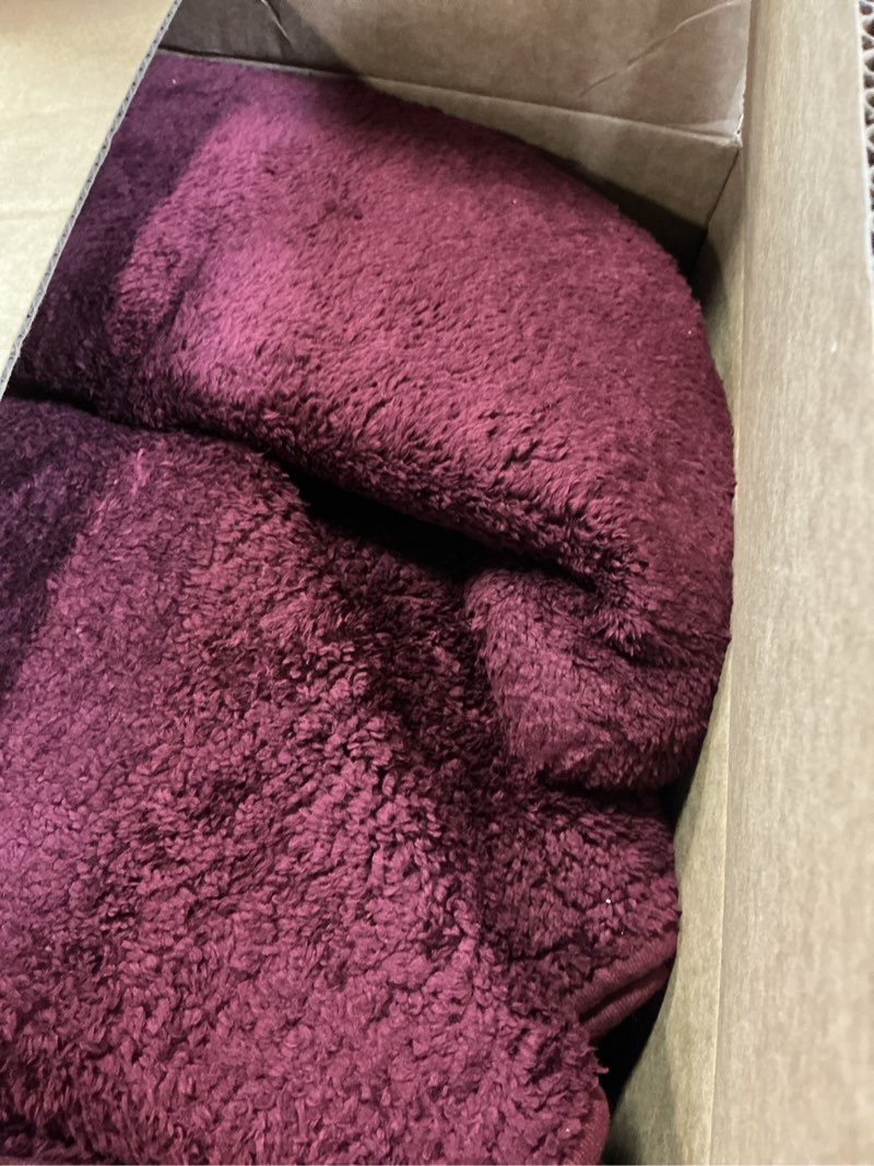 Condition photo showing As Is for Pettop Area Rugs for Bedroom Living Room, 5x7 Burgundy Red Thickened Memory-Foam Indoor Carpets, Modern Aesthetic Minimalist Super Soft Comfy Carpet for Boys Girls Adults Room Dorm Home Decor 5' x 7' (Rectangular) Burgundy Red