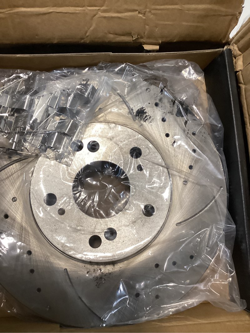 Condition photo showing As Is for Brake Pads And Rotors Kit Compatible With 2003-2012 Honda Accord, 2006-2008 Acura TL, Front Automotive Replacement Brake Kits 31275 D1506-7656 Drilled And Slotted Rotors 299.7mm(11.8in)