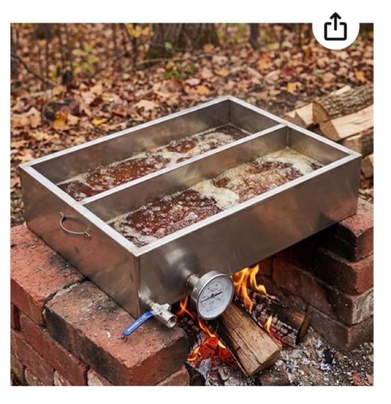 Sliner Maple Syrup Evaporator Pan 23.6 x 17.7 x 5.9 Inch Stainless Steel Maple Syrup Boiling Pan wit