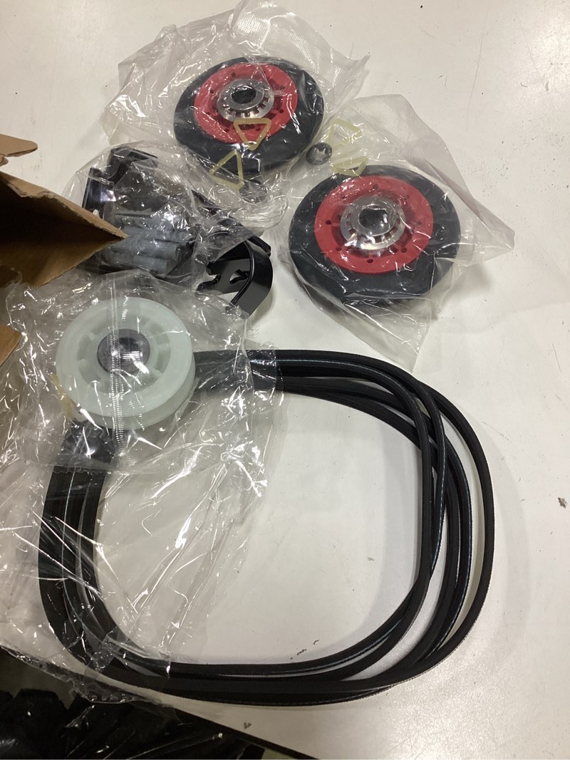 Condition photo showing Good Condition for 4392067 dryer repair kit & w10837240 dryer idler pulley with bracket replaces for whirlpool cabrio duet, kenmore, maytag bravos xl dryer 661570 dryer belt, 279640 idler pulley, wpw10314173 drum roller 4392067 full sets + pulley