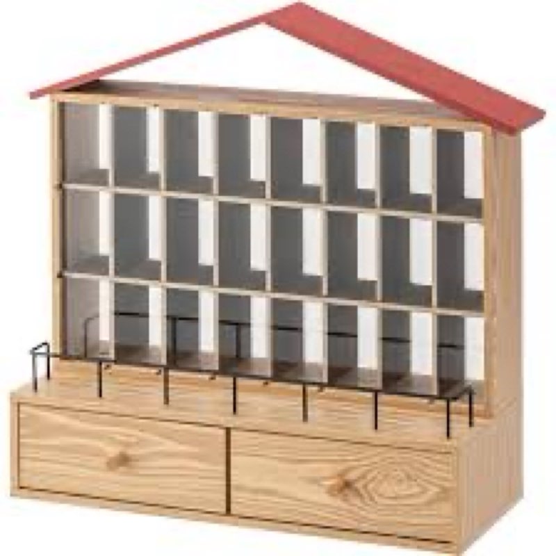 Palette Life Collection Case, 8 Rows x 3 Tiers, Collection Rack, Shelves, Goods, Storage, Drawers, Geek, Akita, Minifigure, Mascot, Wooden, Wooden, Wooden, Otaku Katsu, Otaku, Otaku, Cute, Scandinavian
