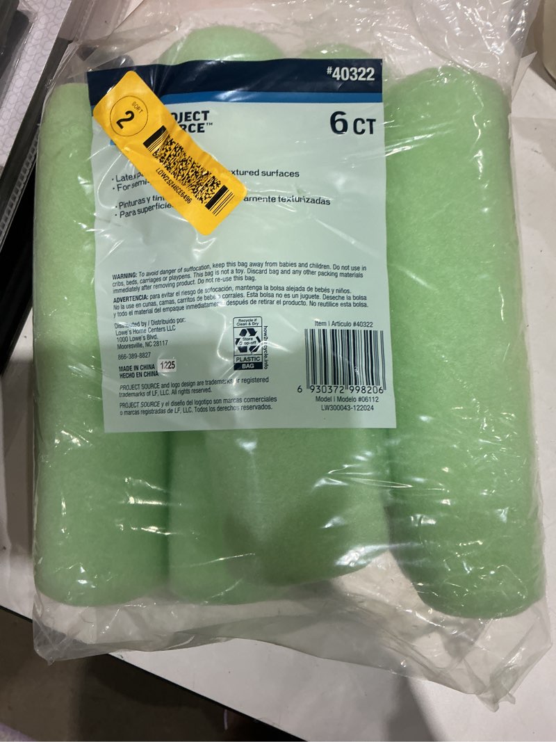 Condition photo showing As Is for project source 6-pack 9-in x 3/8-in nap knit polyester paint roller cover