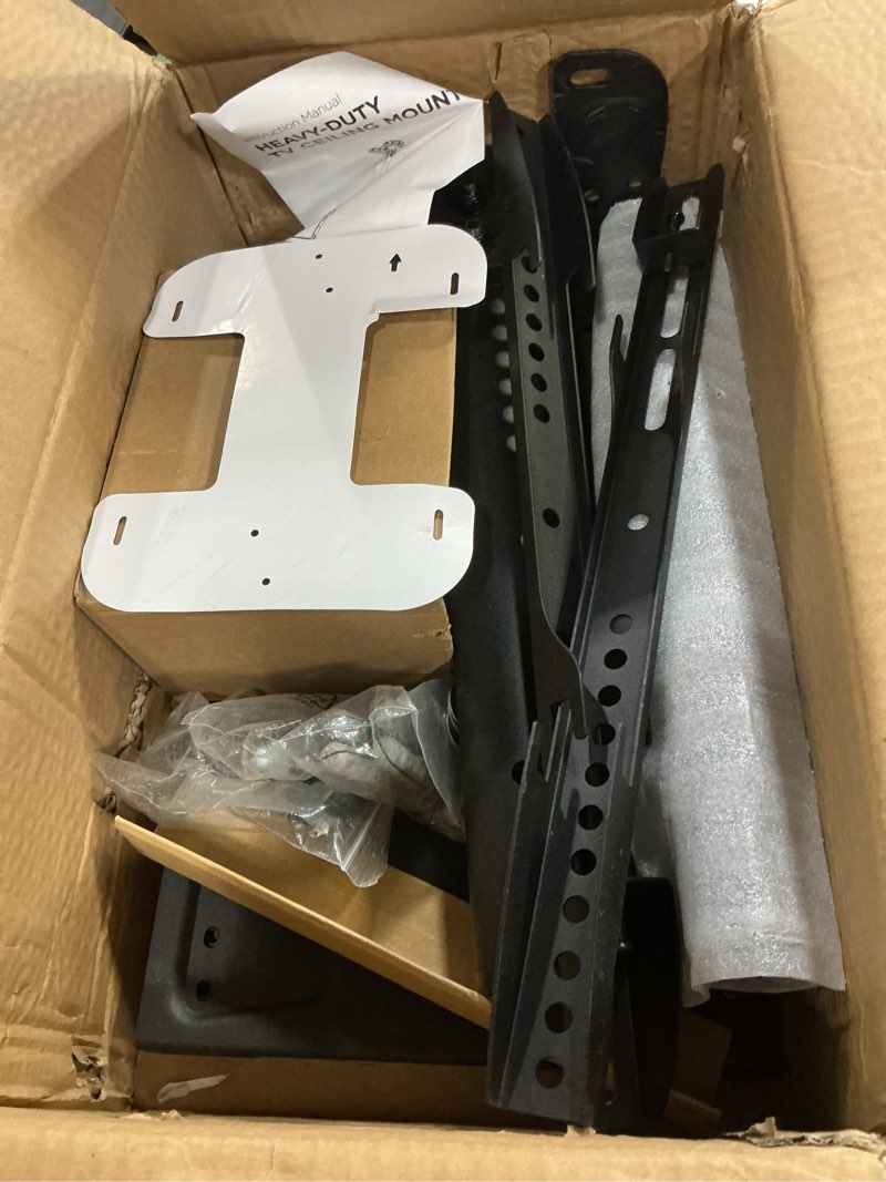 Condition photo showing As Is for Ceiling TV Mount – Adjustable Hanging Ceiling TV Bracket Fits Most 43-86 inch LCD LED OLED 4K TVs,Pole Ceiling Mount Supports up to 132lbs, Max VESA 600x400mm,Black