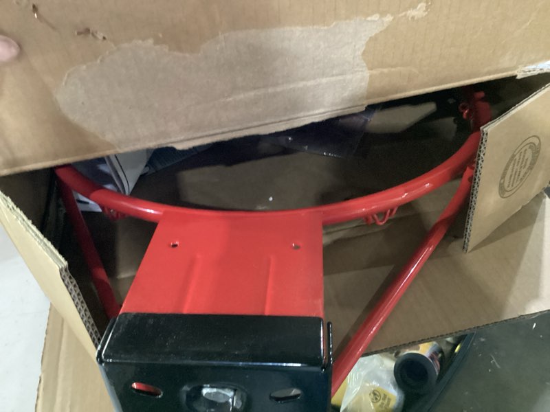 Condition photo showing Good Condition for spalding regulation size 18" steel basketball rim with net included | choose from fixed or breakaway | replacement rim for indoor or outdoor hoop breakaway - slam jam - red