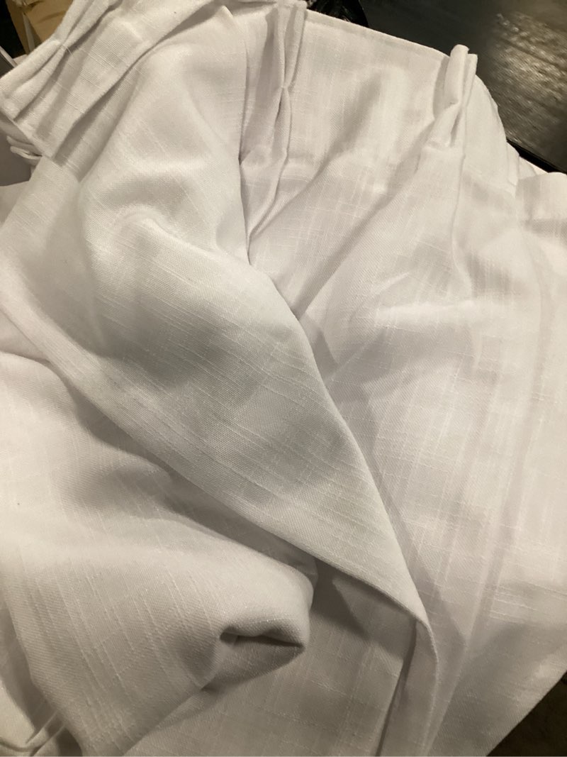 Condition photo showing As Is for miulee cream linen curtains 84 inch length 2 panels for bedroom living room, soft linen textured window drapes semi sheer light filtering back tab rod pocket farmhouse modern burlap look decor 52"w x 84"l (pack of 2) cream
