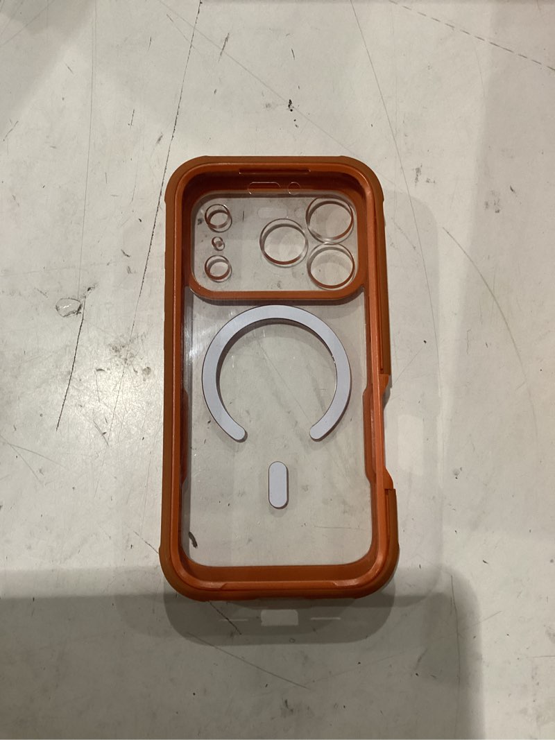 Condition photo showing New/Like New for diaclara magnetic designed for iphone 17 pro case 6.3'' [full camera protection] full body bumper,[compatible with magsafe] military drop proof phone case w/built-in screen protector,orange magnetic orange iphone 17 pro