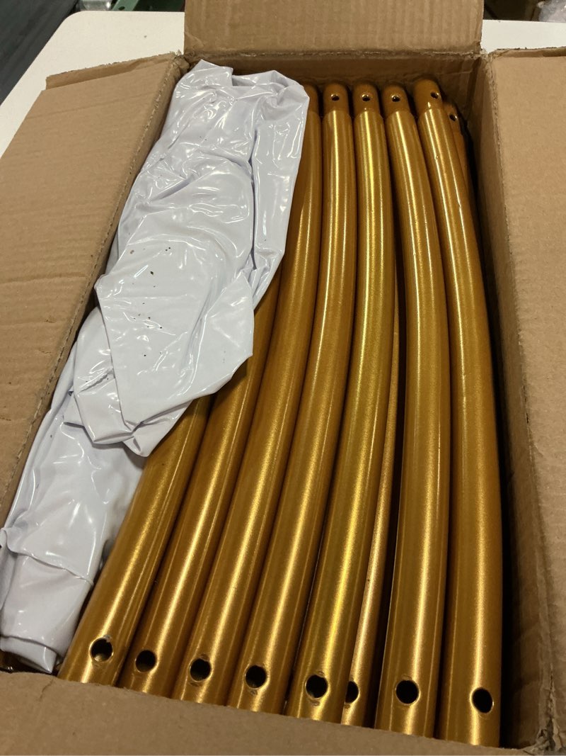 Condition photo showing Good Condition for langxun 9ft large size metal circle balloon arch stand decoration, indoor outdoor arch frame for birthday wedding graduation decorations and event party supplies, baby shower photo background gold-a