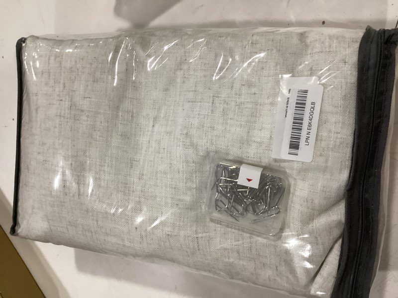 Condition photo showing Good Condition for capaloca natural linen pinch pleated curtains blackout, 100% black out curtains 96 inch long for bedroom, blackout thermal insulated pinch pleated drapes for living room, 40" w x 96" l, 2 panels set bare | natural 40"w x 96"l (pack of 2)