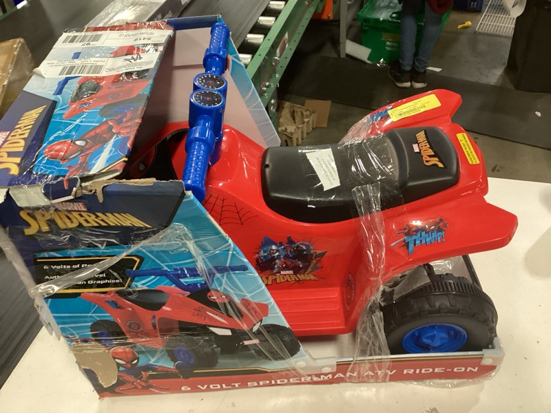 Condition photo showing As Is for huffy marvel spider-man 6-volt battery-powered ride-on atv