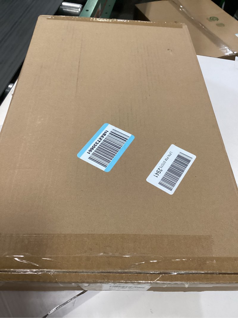 Condition photo showing New/Like New for Adjustable Bamboo Laptop Desk with Cooling Fan, Foldable Bed Tray for Breakfast, Writing, and Drawing, with Tilting Top and Drawer, Portable Lap Desk for Bed, Sofa, and Floor.