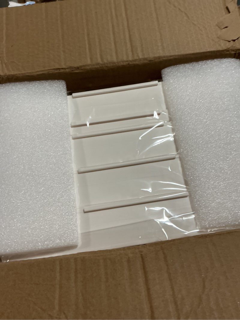 Condition photo showing New/Like New for kmiectse clear storage bins with lids - 4 tier plastic bins with wheels, stackable storage bin, closet organizers box for bedroom, living room, 23 qt folding box with magnetic door white 23qt-4pack&1lid