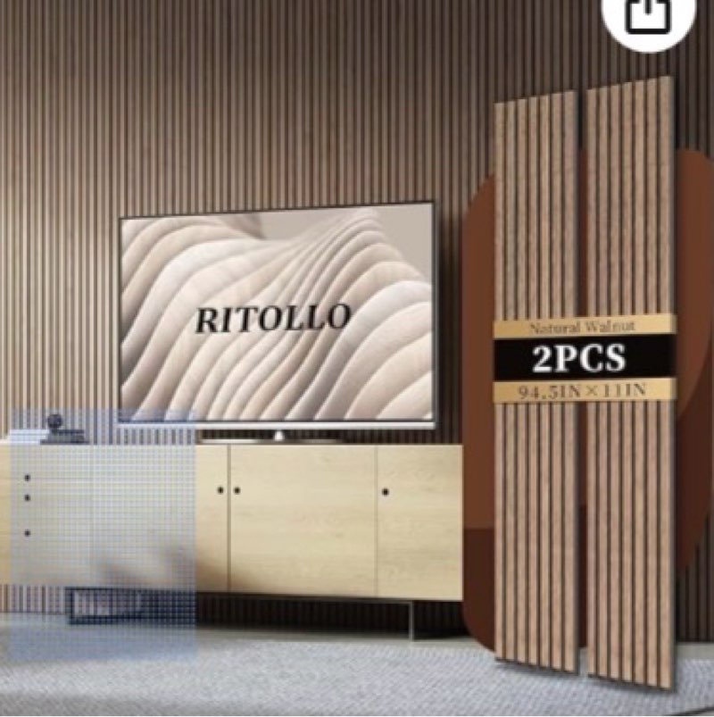 ritollo wood slat panels for wall 2-piece 94.5"×11" acoustic panels for interior wall decor 3d flute