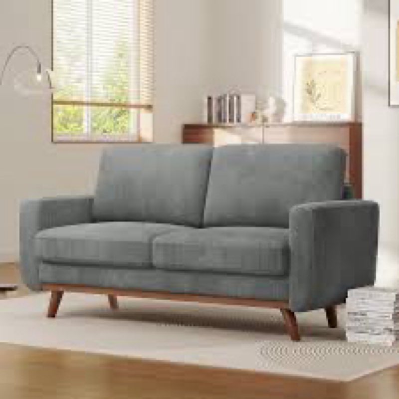 Norelia 68 "Square Arm Corduroy Sofa Solid Wood Frame with Pocket Spring Cushion
