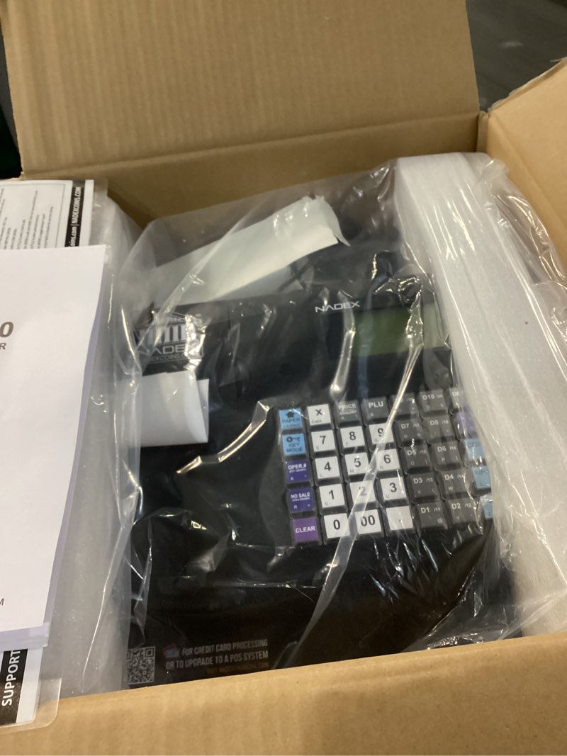 Condition photo showing Good Condition for Nadex CR180 Electronic Cash Register, Steel Cash Drawer, Compact Design, Black