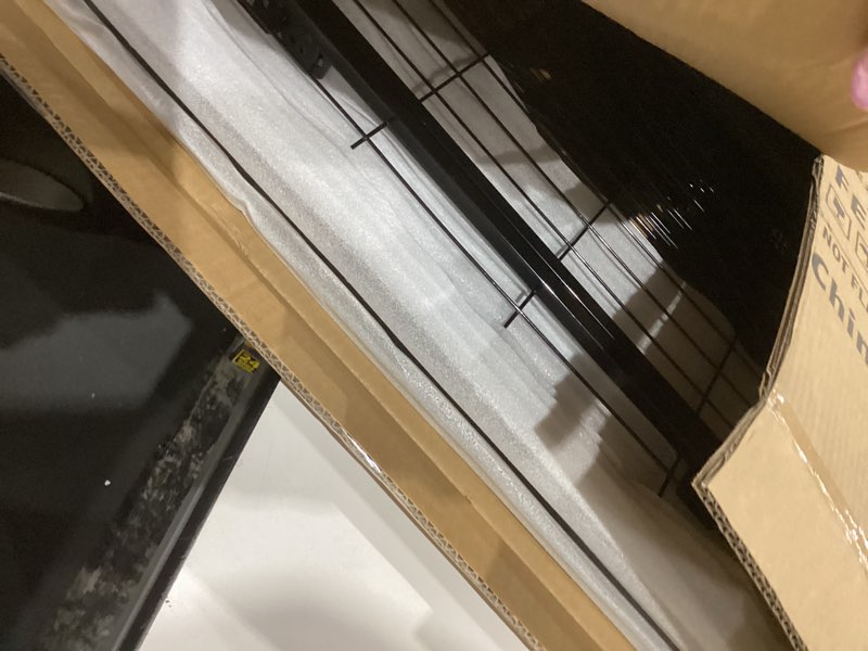 Condition photo showing New/Like New for tall garden fences and borders, 54 in(h) dog fences for the yard, 4 panels total 8.9 ft long, gate 21 inches wide with low sills. dog fence outdoor or indoor. fencing for garden beds 54''(h)-4panels-8.9ft(l) with door