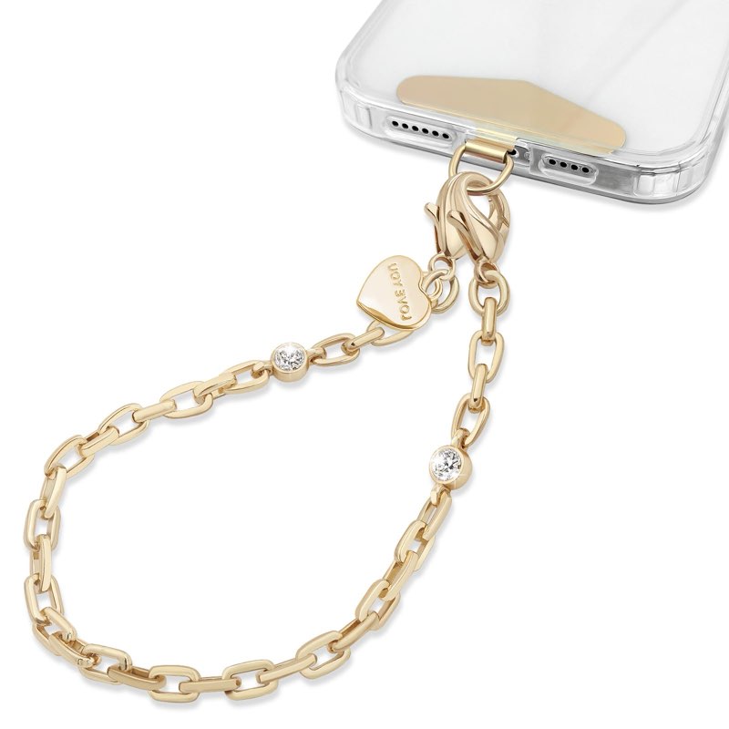 MOUTAKEY Phone Charm Strap Heart Phone Chain Wristlet With Metal Tether Tab Detachable iPhone Chain 