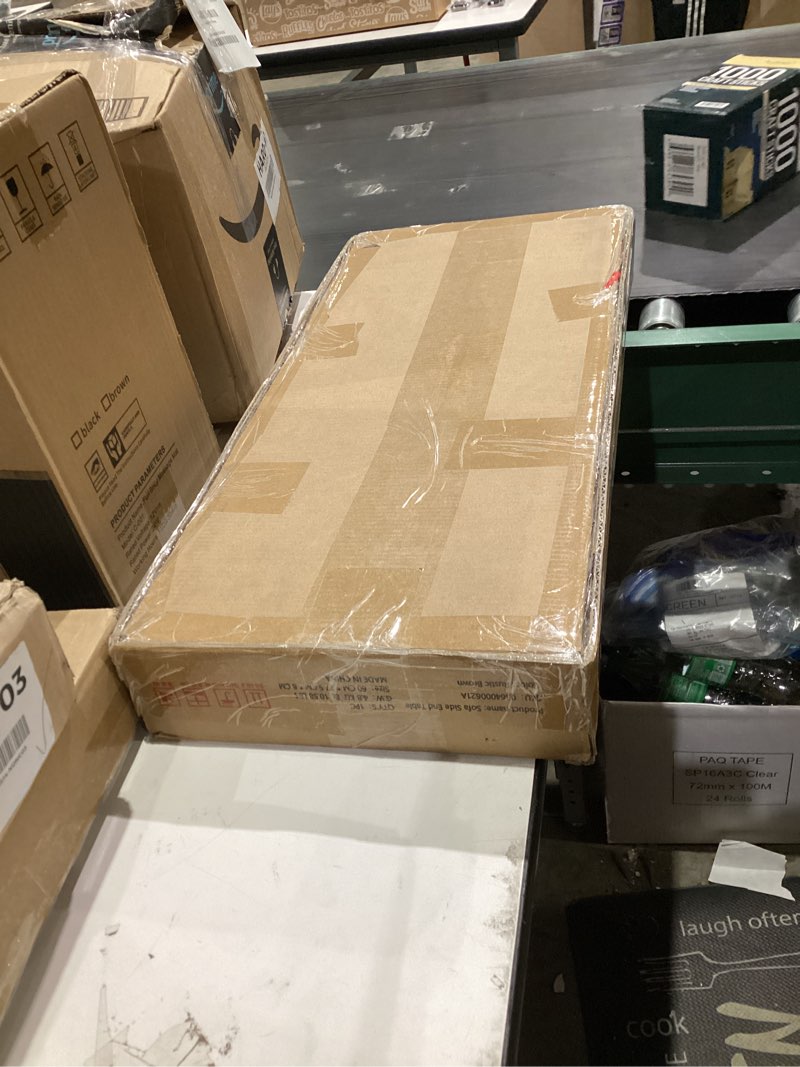 Condition photo showing New/Like New for GIOPACO Narrow Side Table,20" Long End Table with 3 Tier Storage Shelves, Small Hallway Table, Industrial Rustic Accent Skiny Slim Couch Beside Table for Narrow and Small Spaces,Rustic Brown