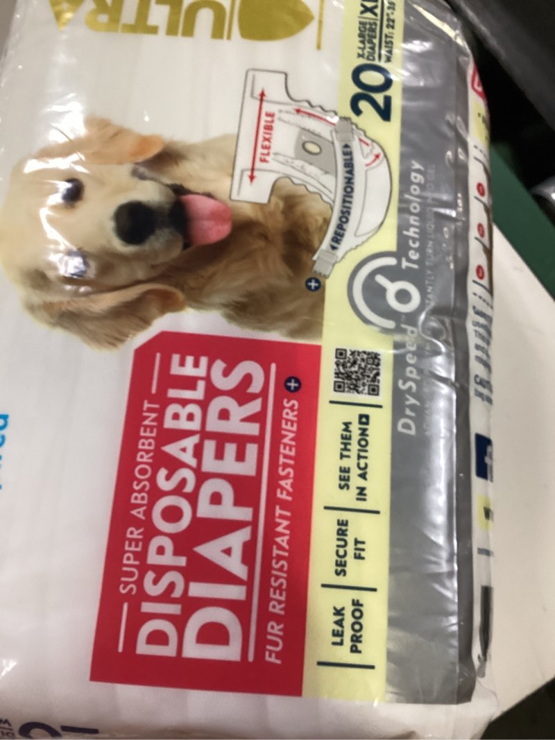 Condition photo showing New/Like New for paw inspired 20ct disposable dog diapers | female dog diapers ultra protection | diapers for dogs in heat, excitable urination, or incontinence (x-large)