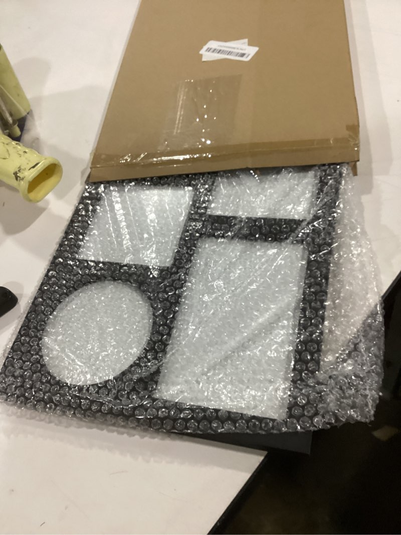 Condition photo showing New/Like New for 4x6 and 4x4 Collage Picture Frame, Display 5 Openings Photo Frames, Rustic Black Wood Frame with Real Glass, Family Picture Frames Wall Decor, 1 Pack Rustic Black 4x6&4x4 - 5 Opening(OD:9X13in)