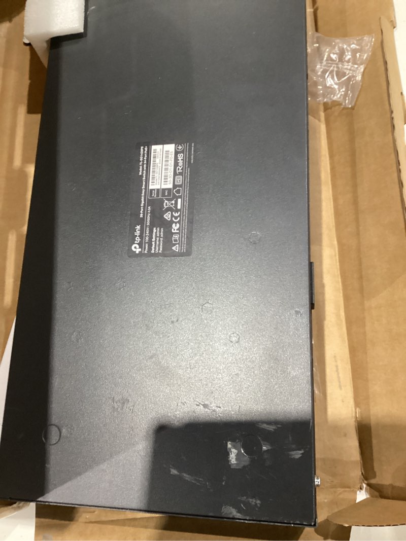 Condition photo showing Good Condition for tp-link tl-sg1428pe 24 port gigabit poe+ switch - easy smart managed, 24 poe+ ports @250w, 2 sfp slots, auto recovery, qos, vlan, igmp, lag 28 port w/ 24 poe+ port 250w